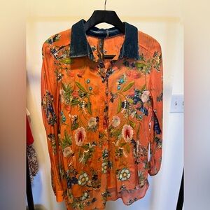 Aratta Silent Journey embroidered long sleeve blouse with embellishments